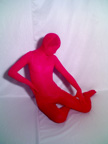 Red Unisex Velvet Zentai Catsuit